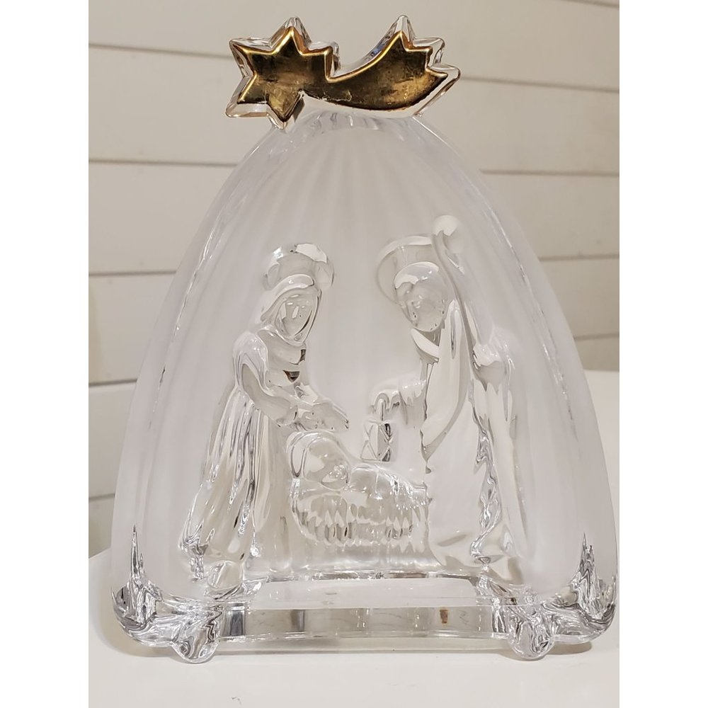 Mikasa Golden Stars Nativity Crystal Votive